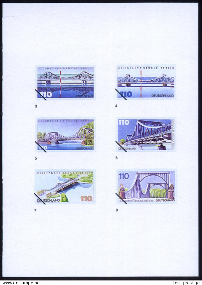 B.R.D. 1997 (Nov.) 110 Pf. "Glienicker Brücke", 23 Verschiedene Color-Alternativ-Entwürfe Der Bundesministeriums Für Fin - Autres & Non Classés