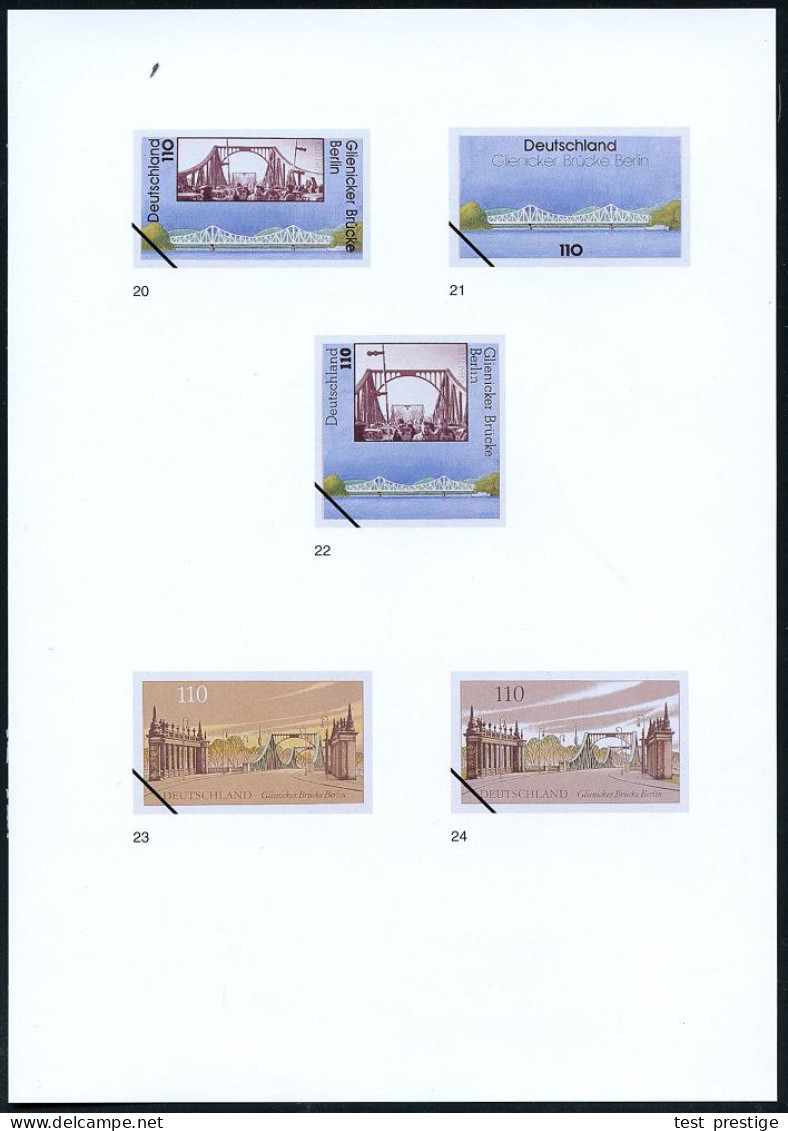 B.R.D. 1997 (Nov.) 110 Pf. "Glienicker Brücke", 23 Verschiedene Color-Alternativ-Entwürfe Der Bundesministeriums Für Fin - Other & Unclassified