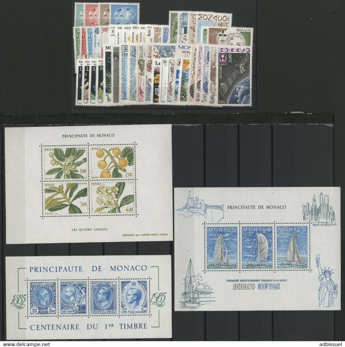 MONACO ANNEE COMPLETE 1985 COTE 119 € NEUFS ** (MNH) N° 1456 à 1509 Soit 54 Timbres. TB - Volledige Jaargang