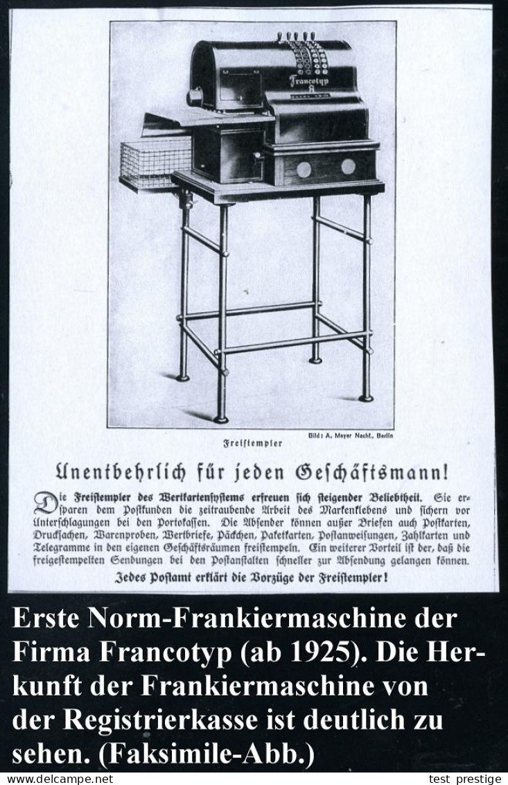 BERLIN SW/ 68/ Verlagshaus/ Georg Koenig 1930 (10.9.) AFS-Musterabdruck Francotyp "Bogenrechteck" , Glasklar Gest. Franc - Other