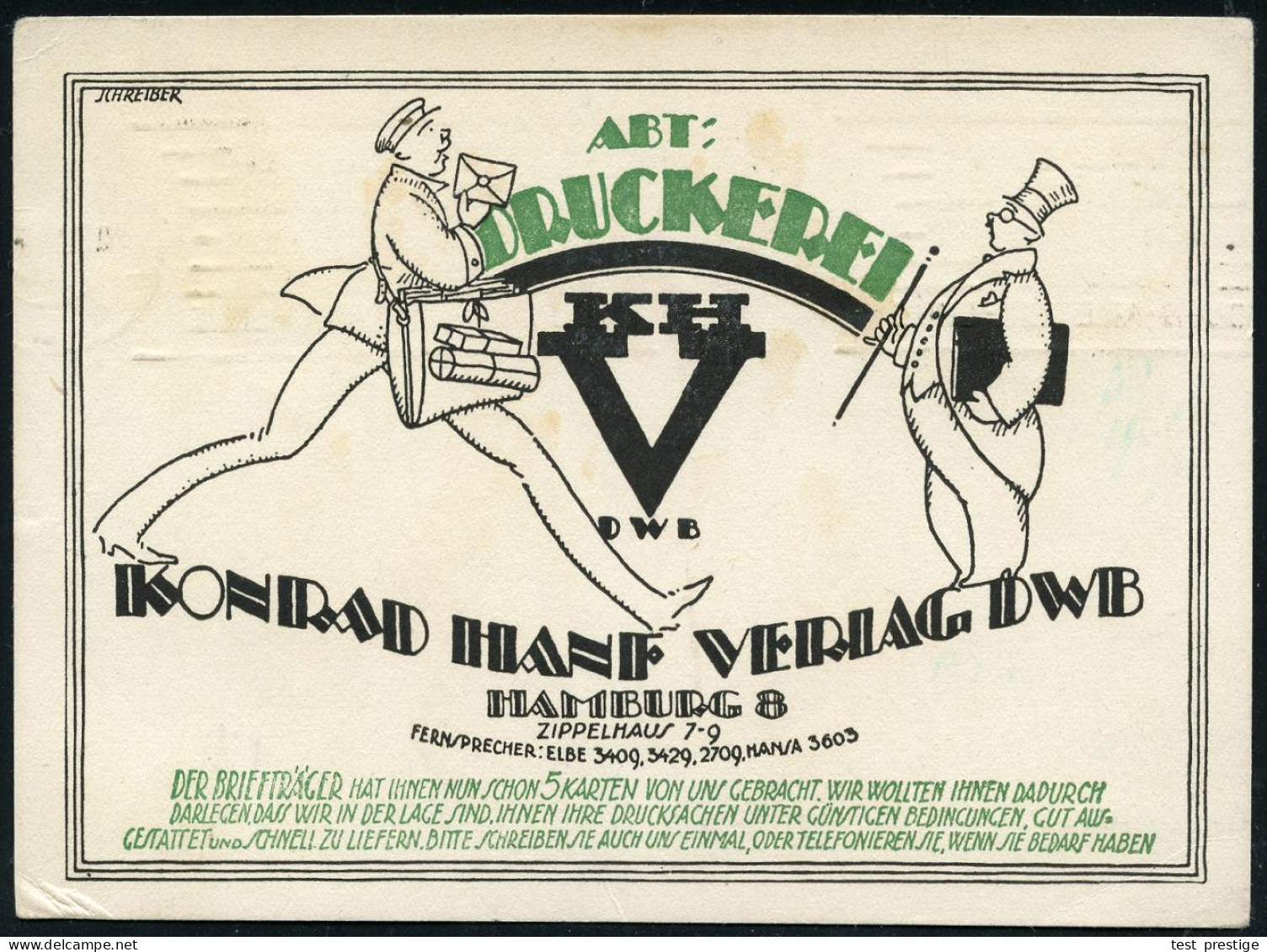 HAMBURG/ *1*/ DEUTSCHE LUFT-/ REEDEREI../ HAMBURG AMERIKA-LINIE 1920 (30.9.) Seltener Band-MaWSt (im Orts Etw. Schwach)  - Autres