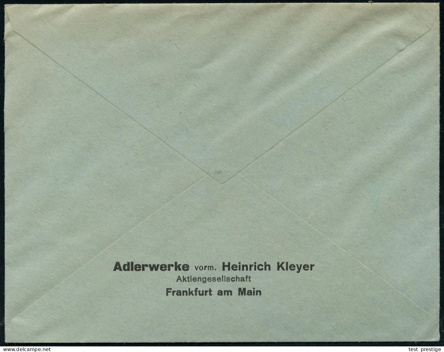 FRANKFURT (MAIN)/ 6/ ADLER FAVORIT/ Die Gute Schreibmaschine.. 1936 (23.6.) AFS Francotyp (Firmen-Logo), Rs. Abs.-Vordru - Autres