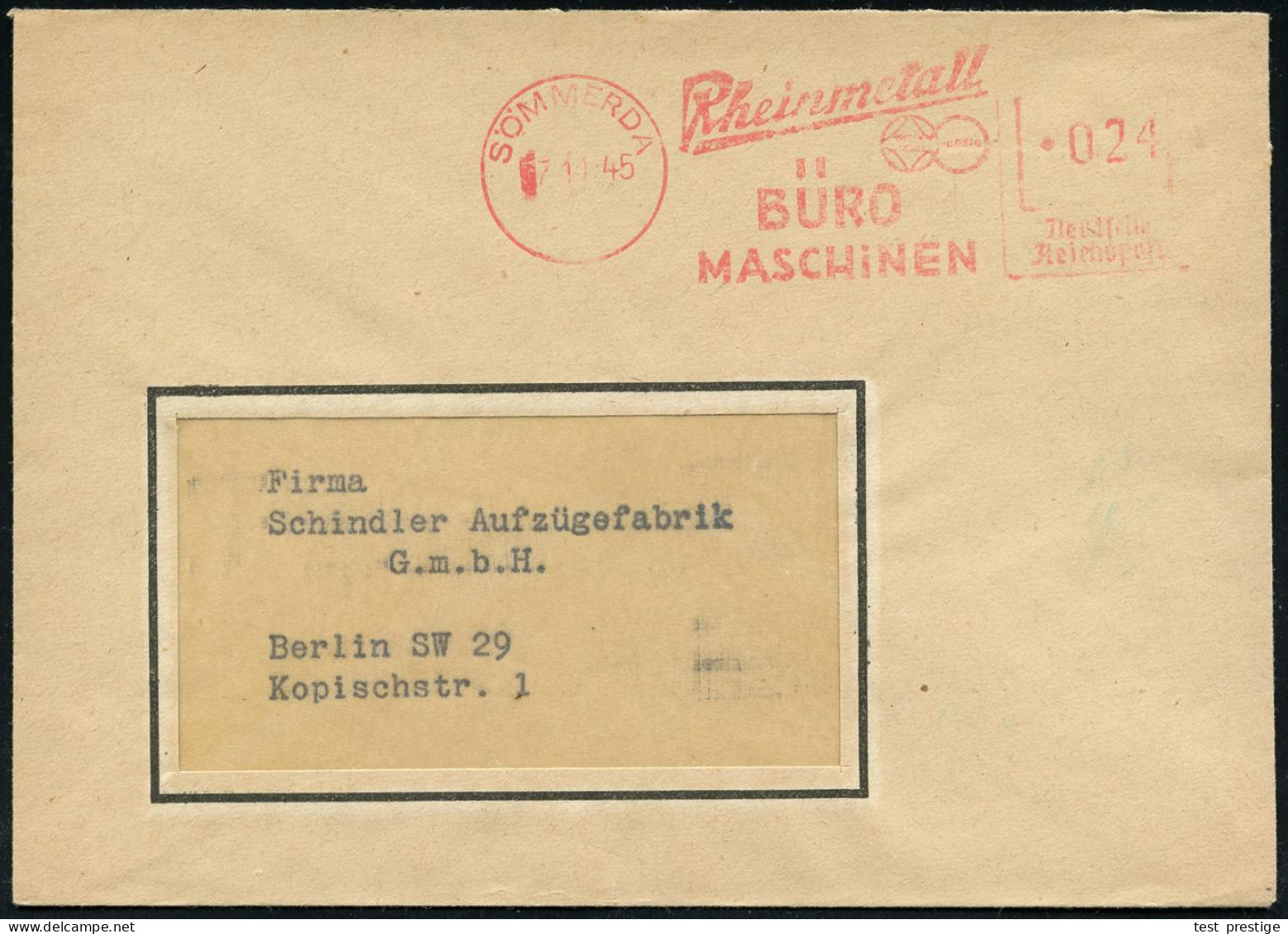 SÖMMERDA/ Rheinmetall/ BÜRO/ MASCHINEN 1945/50 Aptierter AFS Francotyp "Reichsadler" = Entfernt = Notmaßnahme! + AFS Fra - Other