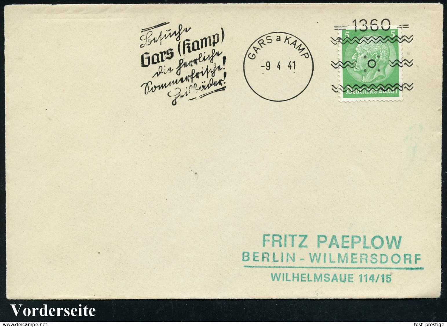 GARS A KAMP/ =1360=/ Besuche/ Gars (Kamp)/ Die Herrliche/ Sommerfrische!/ Heilbäder! 1941 (9.4.) Seltener Freimarkenstem - Autres