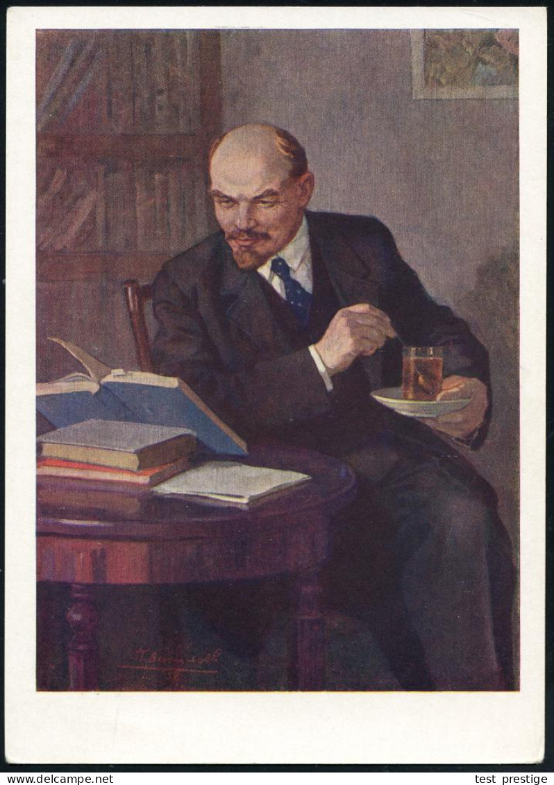 UdSSR 1961 4 Kop./25 Kop. BiP Bergmann, Grün = Währungsreform: Lenin Tee Trinkend (mit Teeglas Bücher Lesend) Ungebr., S - Karl Marx