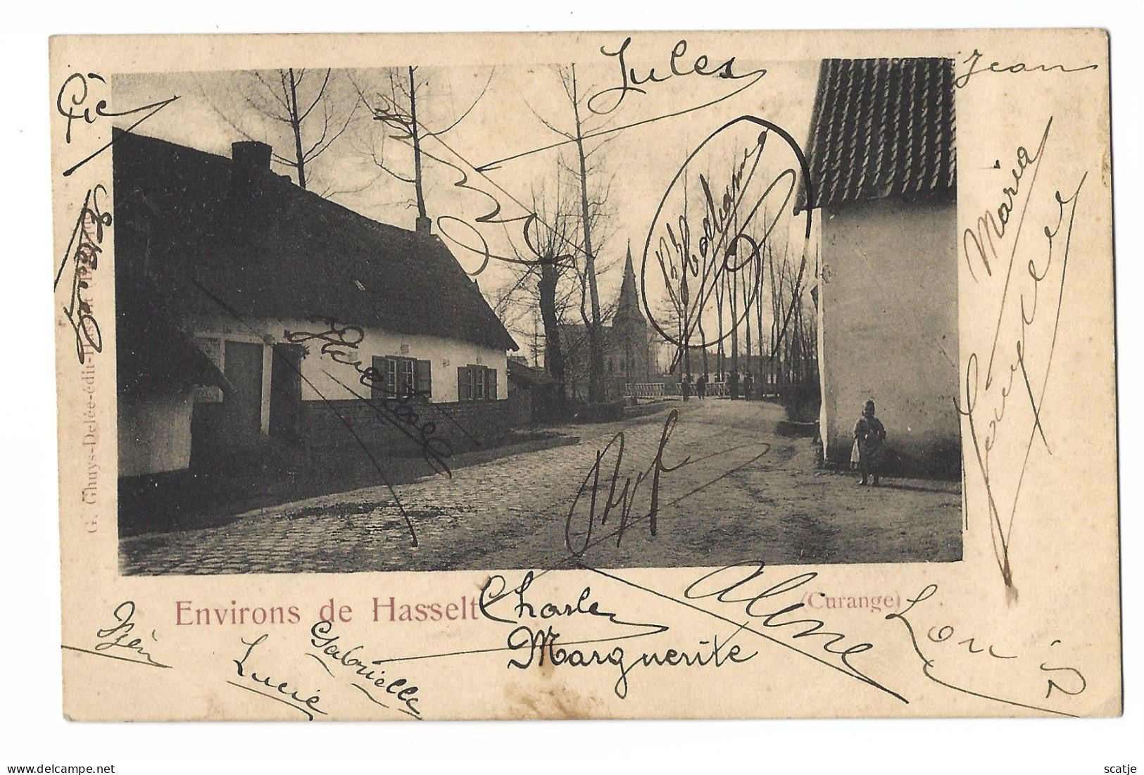 Curange.   -   Environs De Hasselt   -   1908   Naar   Aubain Le Château - Hasselt
