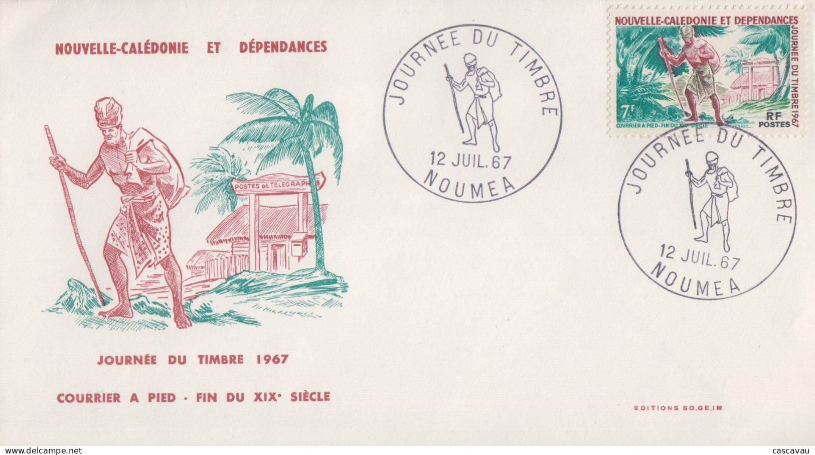 Enveloppe  FDC  1er   Jour   NOUVELLE CALEDONIE    Journée  Du  Timbre   1967 - FDC