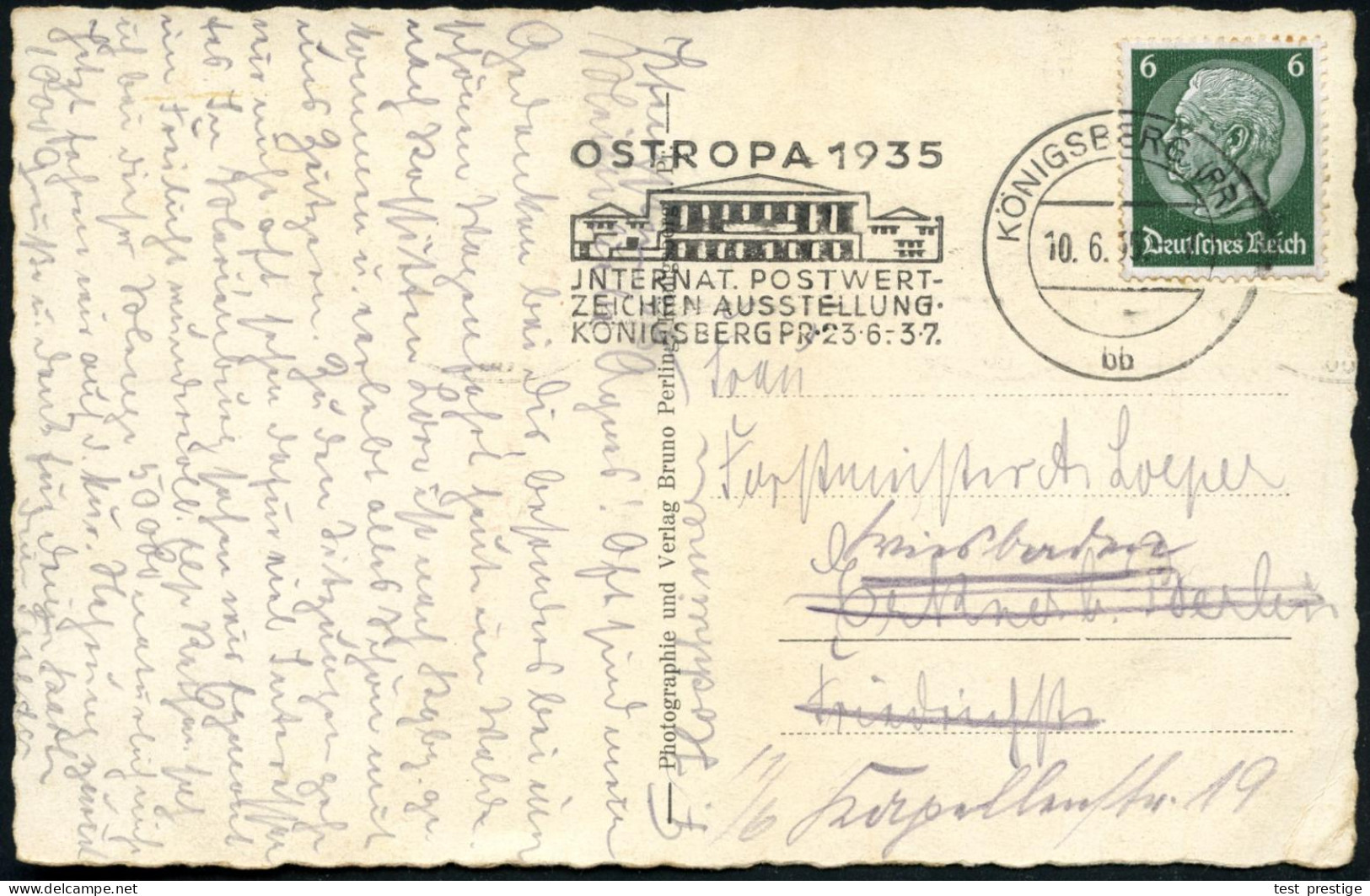 KÖNIGSBERG (PR) 1/ Bb/ OSTROPA 1935/ JNTERNAT.POSTWERT-/ ZEICHEN AUSSTELLUNG.. 1935 (10.6.) MWSt (Halle) Klar Auf Bedarf - Other & Unclassified