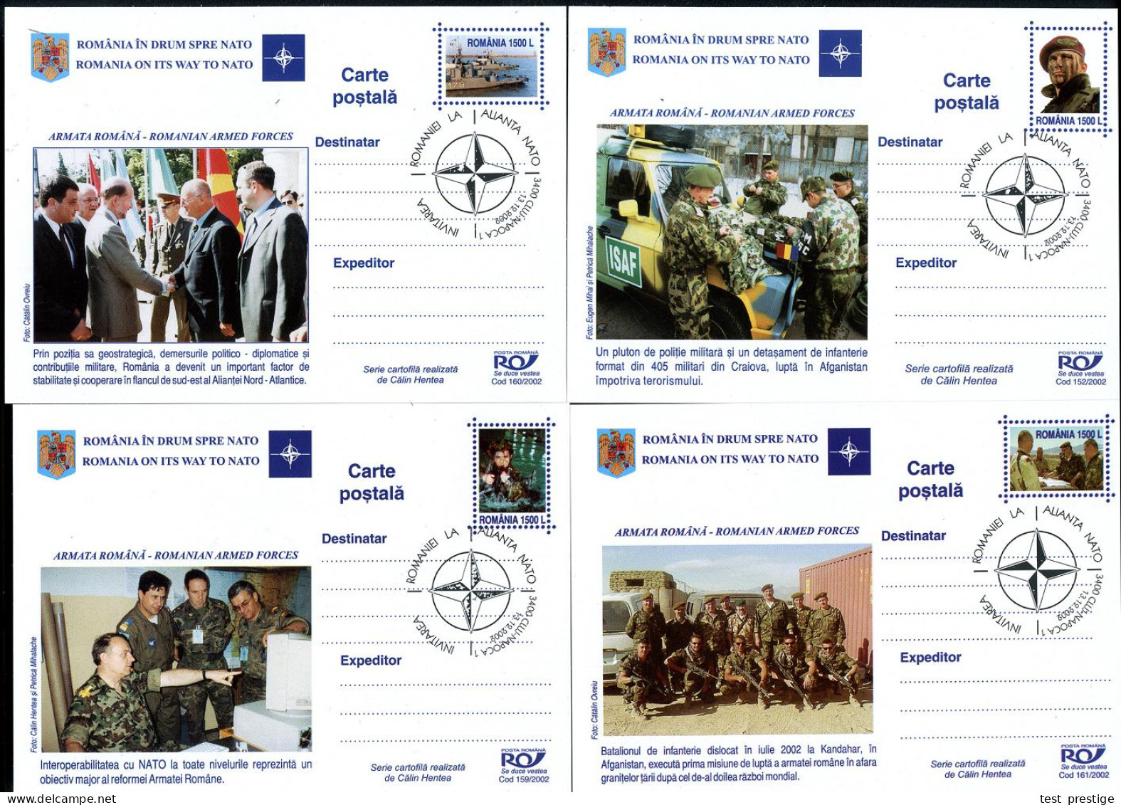 RUMÄNIEN 2002 (13.12.) SSt.: 3400 CLUJ-NAPOCA 1/JNVITAREA LA ATLANTA NATO = Rumänien Auf Dem Weg In Die NATO (NATO-Logo) - Other & Unclassified