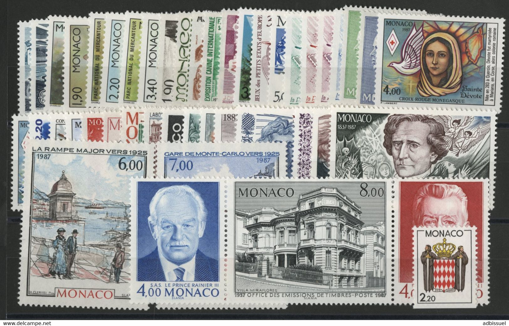 MONACO ANNEE COMPLETE 1987 Vendue à 15 % De La Cote N° 1562 à 1613 Neufs ** (MNH) 52 Timbres TB - Full Years