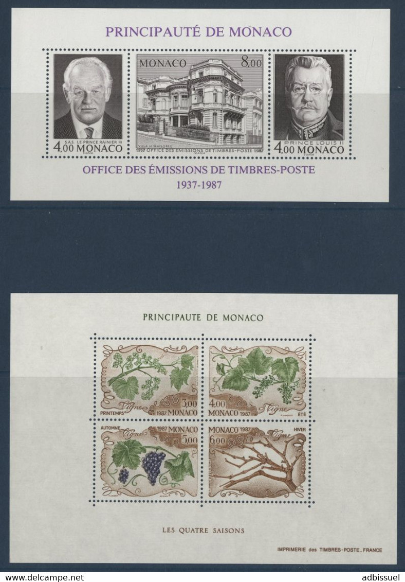 MONACO ANNEE COMPLETE 1987 Vendue à 15 % De La Cote N° 1562 à 1613 Neufs ** (MNH) 52 Timbres TB - Full Years