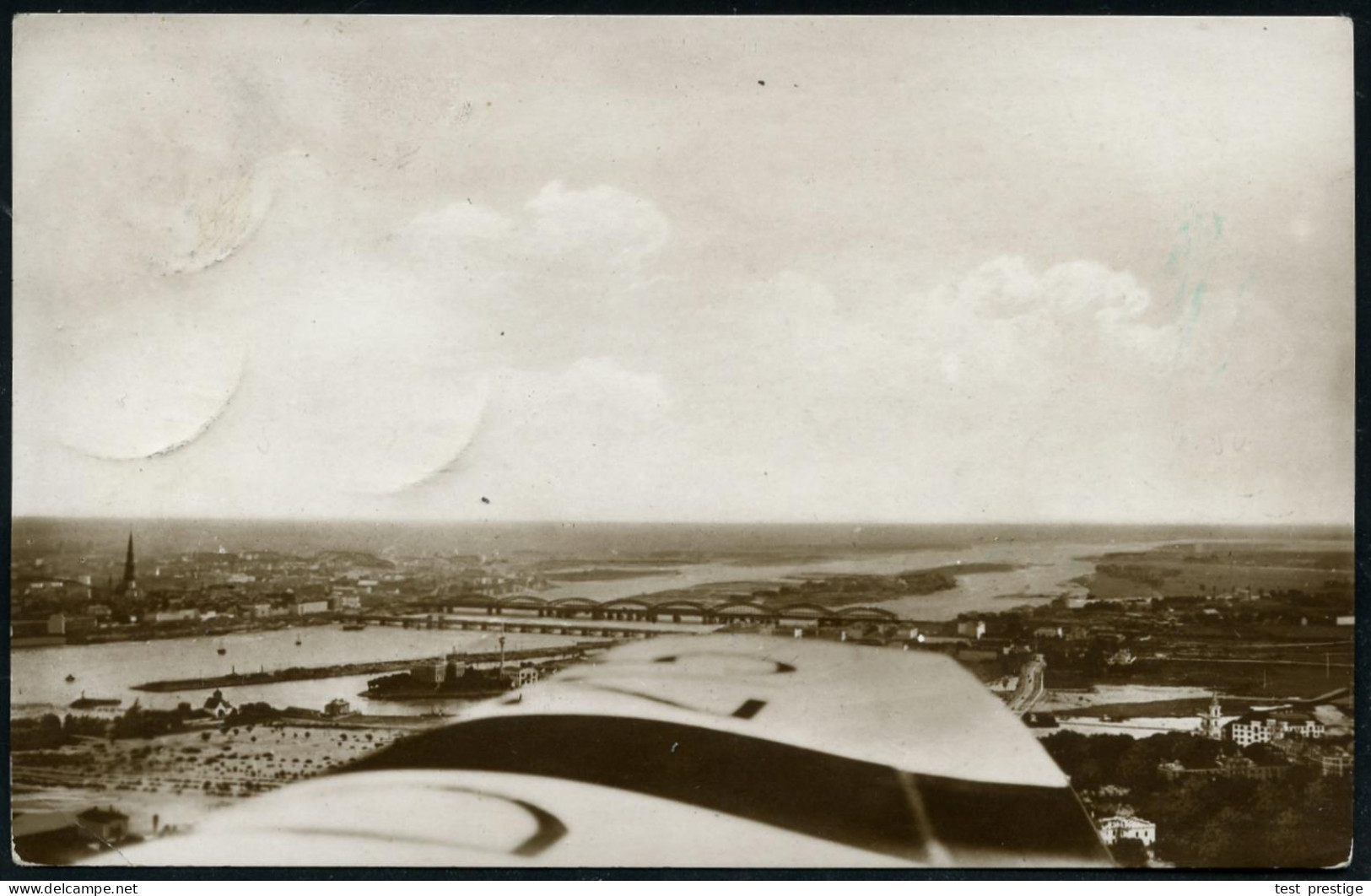 BERLIN NW/ *35* 1924 (19.8.) 1K-Brücke + 1K-Brücke: BERLIN C/2/LUFTPOST Auf S/w.-Foto-Ak.: Junkers- Ganzmetall-Verkehrsf - Flugzeuge