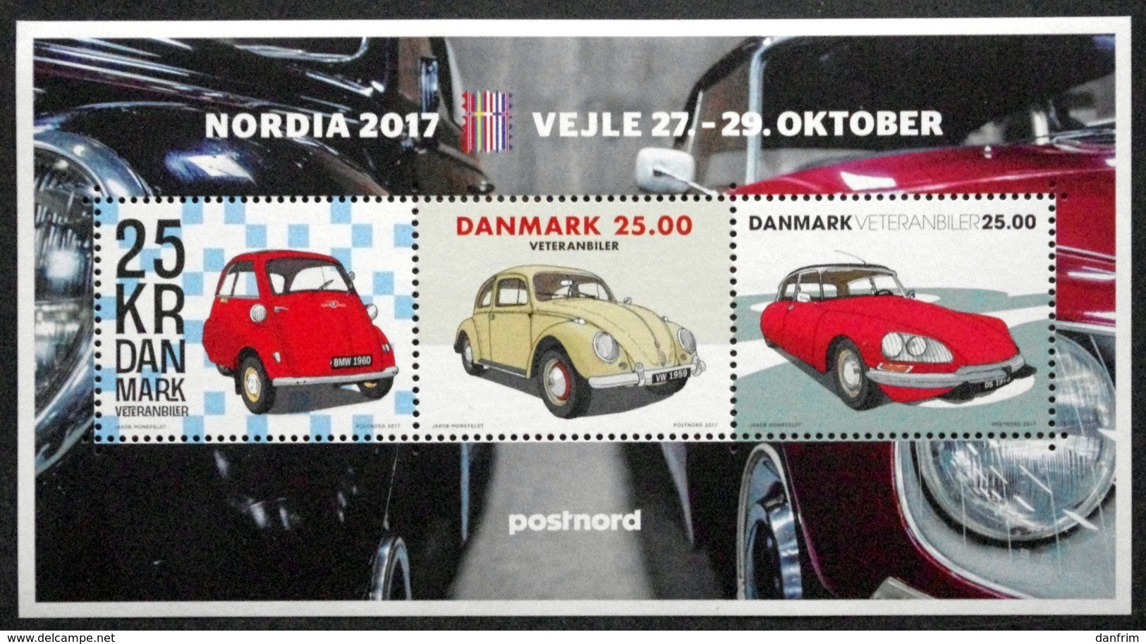 Denmark 2017 Vintage Cars   Minr.1929-31 Block 68 I   MNH (**) NORDIA 2017 ( Lot Mappe) - Ongebruikt