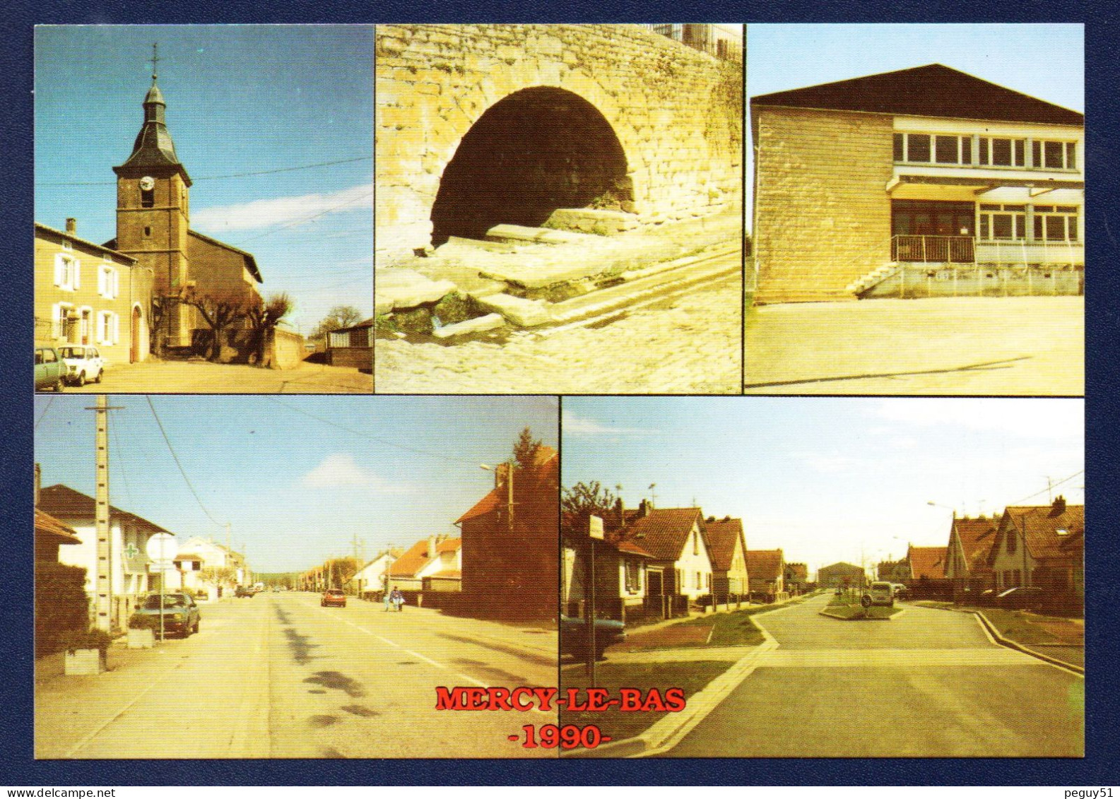 54. Environs De Longuyon. Mercy-le-Bas En 1990. Eglise St.Rémy. Lavoir. Salle Des Fêtes. Pharmacie Et Gendarmerie. - Longuyon