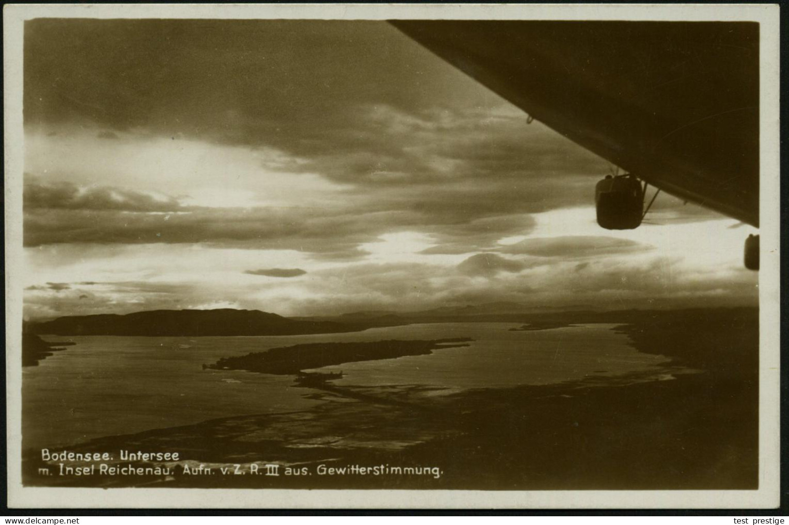 DEUTSCHES REICH /  U.S.A. 1924 (Sept.) 2 Orig. Monochrome Foto-Ak.: Probefahrt "ZR III" über Reichenau (= LZ 126) Später - Zeppeline