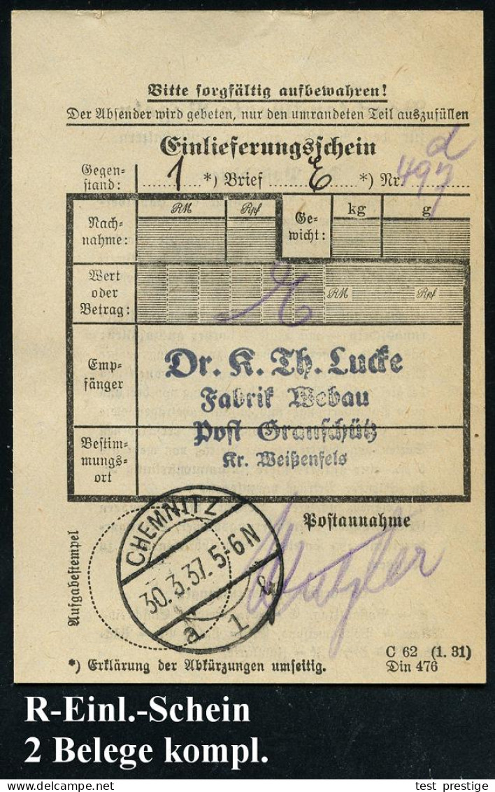 CHEMNITZ-SÜDKAMPFBAHN/ GORDON-BENNETT/ AUSSCHEIDUNGS-FAHRT 1937 (27.3.) SSt = Ballon (u. Hakenkreuz) 6 X Auf Besserer WH - Fesselballons