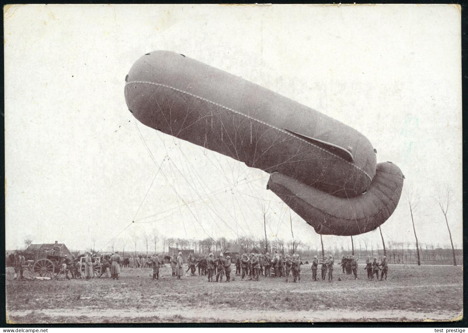 DEUTSCHES REICH 1916 (4.11.) 1K-Brücke: K. . Feldpostexped./ 4. Ersatz-Division + Viol. Ra.2: S. B. / BALLONZUG 2 + Hs.  - Montgolfières