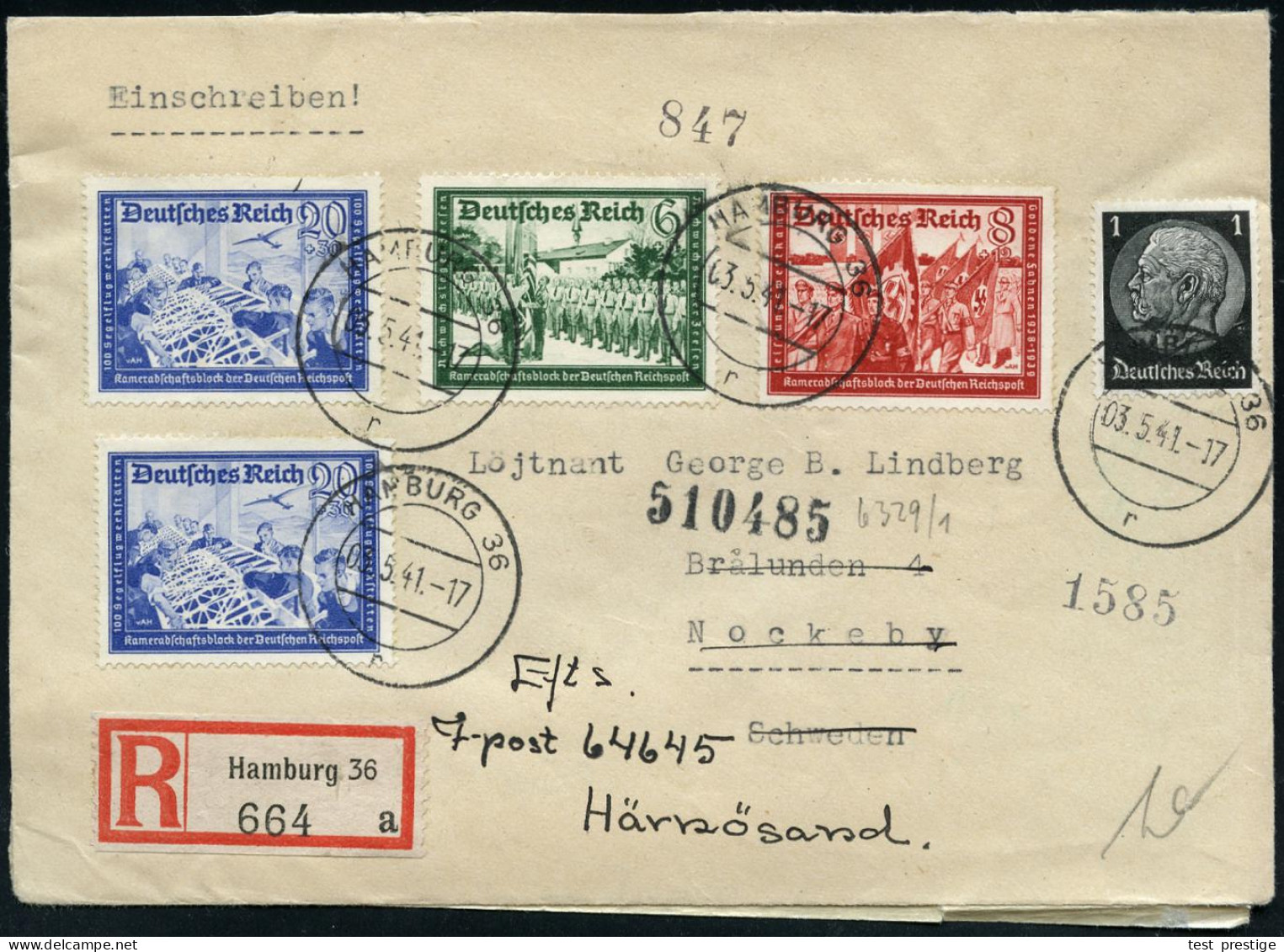 DEUTSCHES REICH 1941 (3.5.) 2x 20 Pf. + 30 Pf.  Segelflugbau = Posz-kameradschaftsblock Sowie 6 U. 8 Pf. Etc., 2K-Steg:  - Aviones