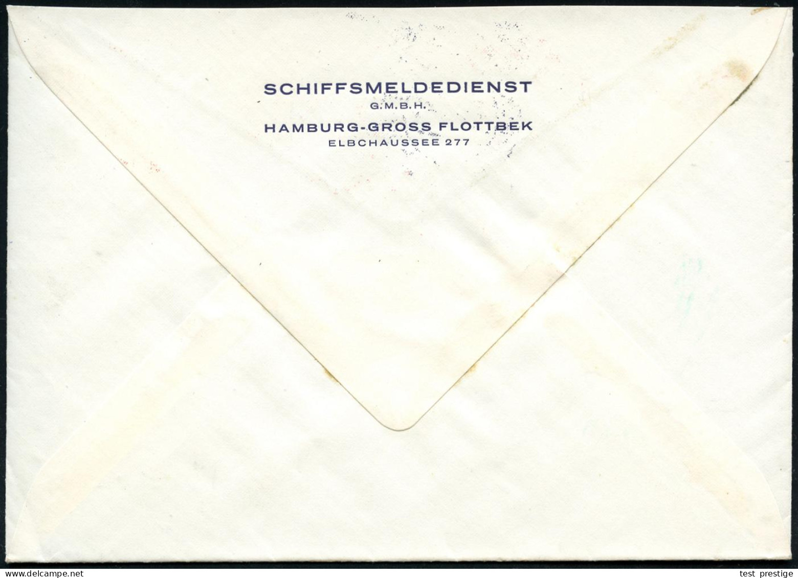(24a) HAMBURG-GROSSFLOTTBEK 1/ SMD/ SCHIFFSMELDEDIENST 1957 (4.6.) AFS (Flagge Mit Funkblitzen) Rs. Abs.-Vordruck, Orts- - Sonstige