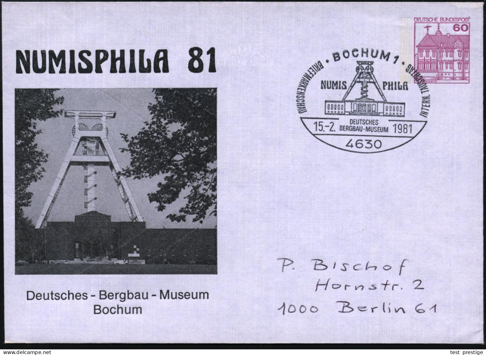 4630 BOCHUM 1/ NUMIS PHILA/ DEUTSCHES/ BERGBAU-MUSEUM 1981 (15.2.) SSt = Museums-Schacht M. Förderturm Klar Auf Motivgl. - Other & Unclassified