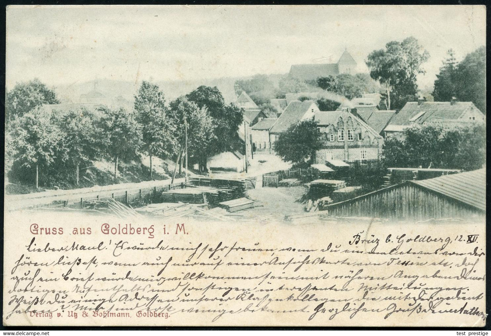 G O L D B E R G  (MECKLB)/ *a 1899 (12.12.) 1K Klar Auf S/w.-Foto-Ak.: "Gruss Aus Goldberg I. M." N. Sanitz (AS) - EDELM - Sonstige & Ohne Zuordnung