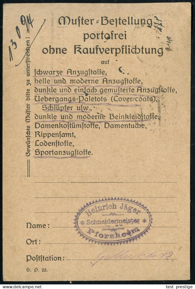 PFORZHEIM/ O1o/ STÄNDIGE/ SCHMUCKWAREN-/ AUSSTELLUNG../ HANSA-HAUS 1923 (31.3.) Seltener MWSt + 1K-Brücke: PFORZHEIM/* 1 - Sonstige & Ohne Zuordnung