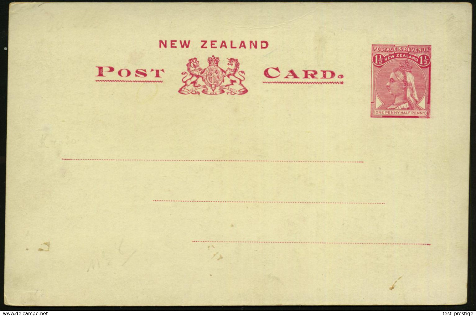 NEUSEELAND 1897 1 1/2d. BiP Victoria, Karmin: Mt. Egmont, Mt. Cook,  Waikite Geysir (Nationalpark) Minim. Fleckchen, Ung - Volcans