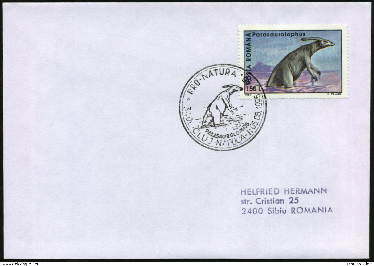 RUMÄNIEN 1995 (9.6.) Prähistor. Tiere, Kompl. Satz, 6 Werte Mit 6 Verschiedenen, Motivgleichen SSt.: 3400 CLUJ/ PRO-NATU - Other & Unclassified