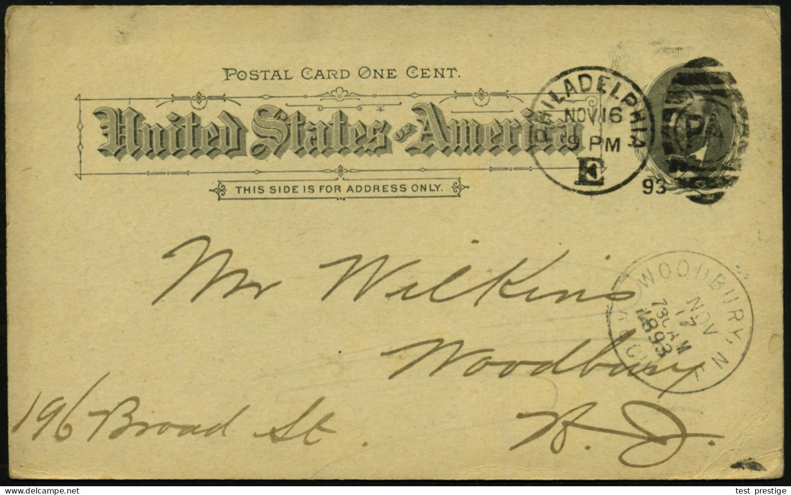 U.S.A. 1893 (16.11.) PP 1 C. Grant, Schw.: R.E.Tongue & Bros... LAMP CHIMNEYS..Philadelphia = Glaszylinder Für Petroleum - Glas & Fenster