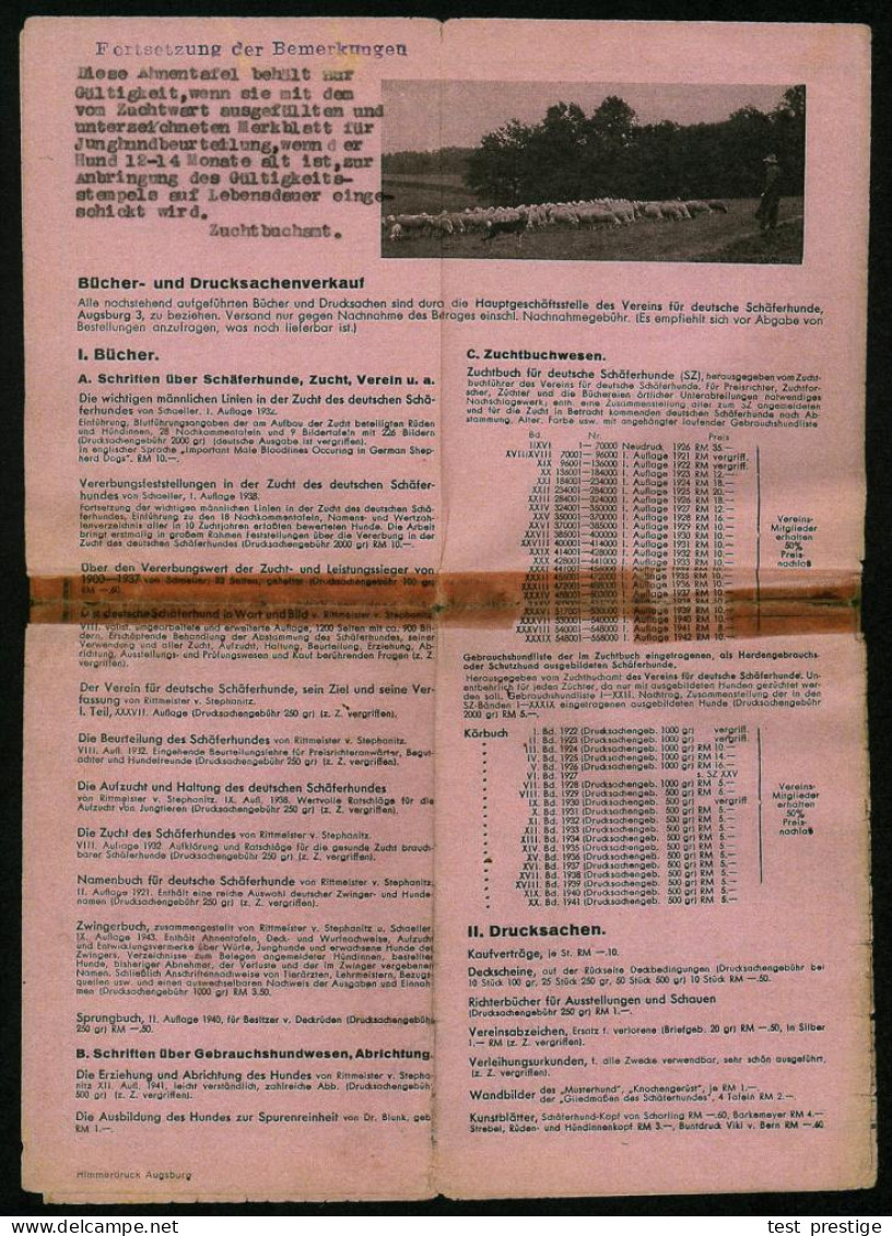 Merseburg /  Eisenach 1950 (20.3.) Klapp-Kt. "Leistungsnachweis" , Zuchtverband Deutsche Schäferhunde (Schäferhund) + Or - Honden