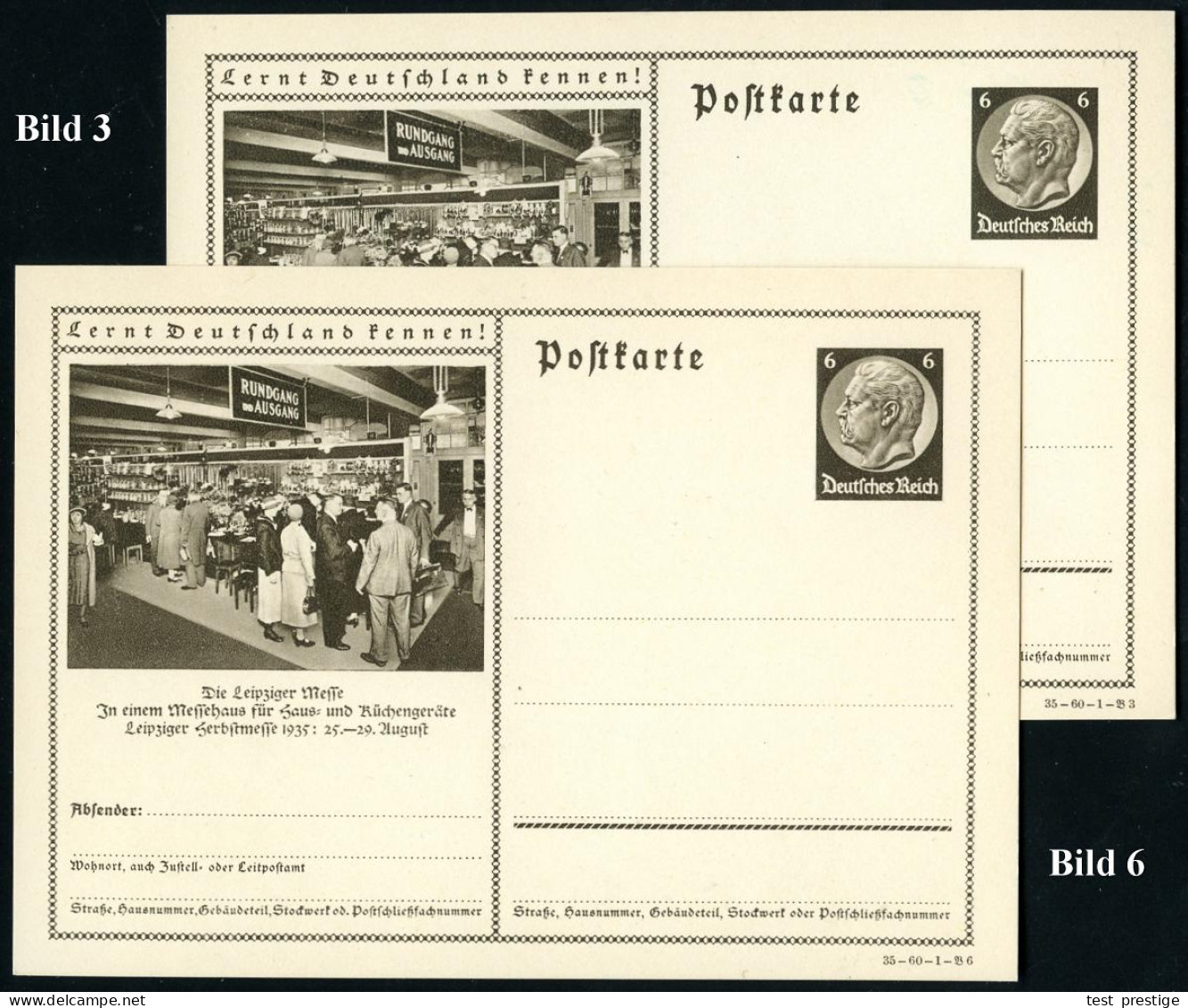 Leipzig Messestadt 1935 6 Pf. BiP Hindenbg., Braun: Messehaus Für Haus- U. Küchengeräte, Leipz. Herbstmesse 1935.. , Bil - Sonstige