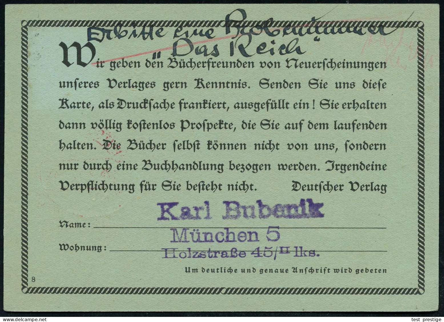 MÜNCHEN/ 1/ B/ HDB/ Alles,was Wir Tun,/ Tun Wir Letzten/ Endes Für Das Kind!/ RDK 1940 (27.5.) Seltener MWSt, Text In Sü - Sonstige & Ohne Zuordnung