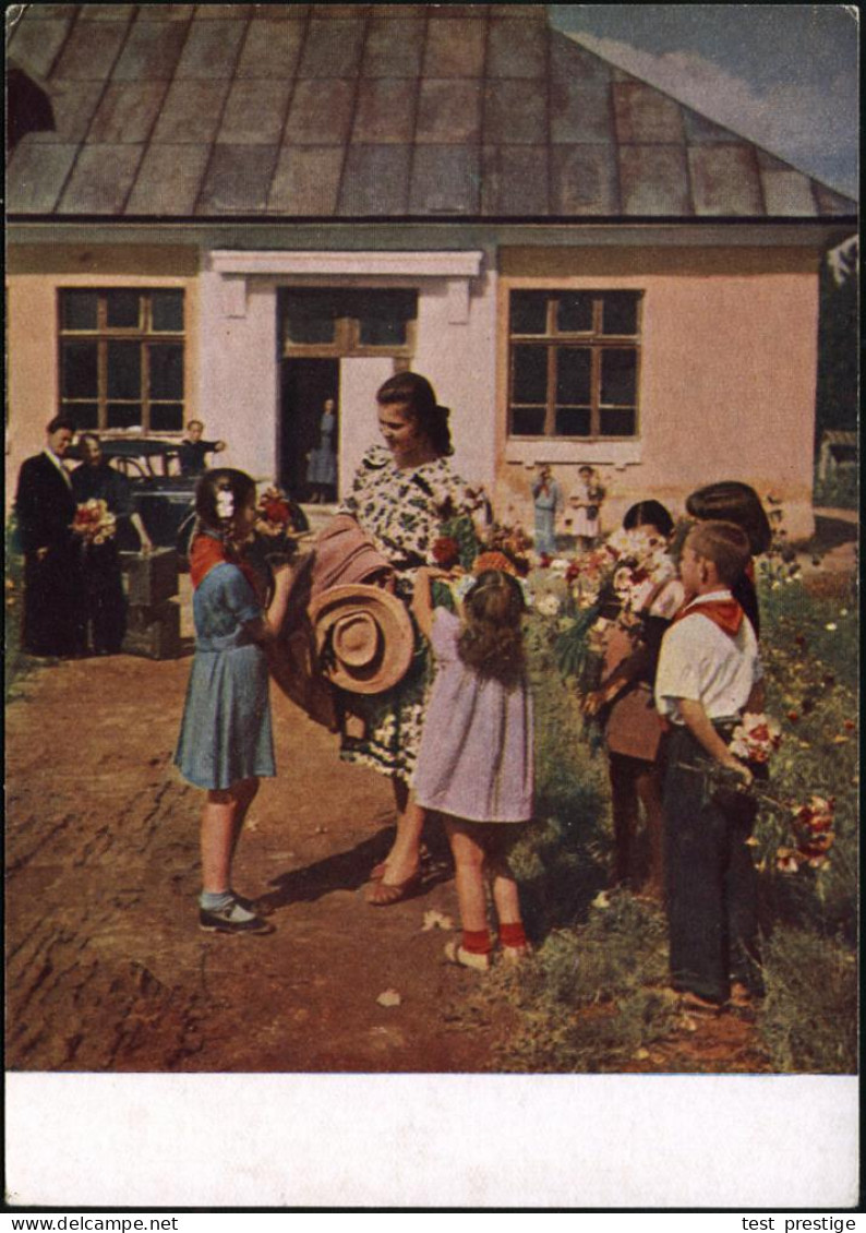 UdSSR 1961 4 Kop./40 Kop. BiP Spasskiturm, Grün = Währungsreform!: "Ankuft Der Neuen Lehrerin" (Kinder, Eltern, Junge Pi - Otros & Sin Clasificación