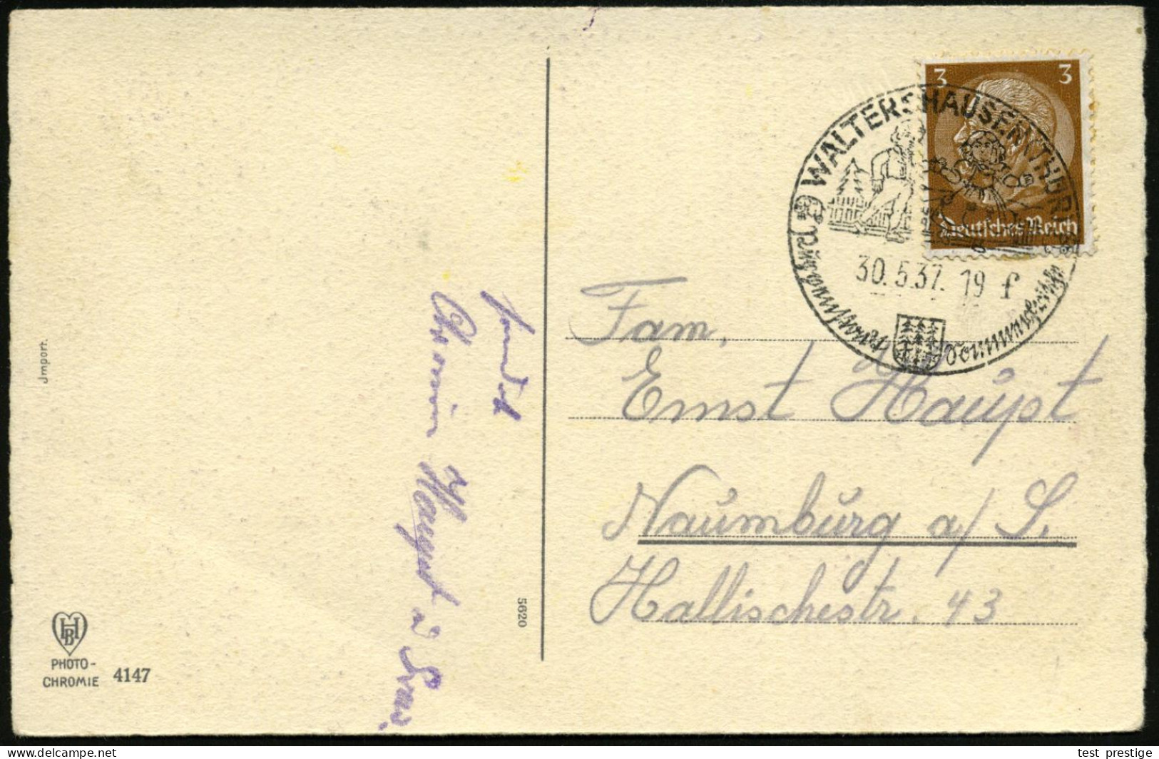 WALTERSHAUSEN (THÜR)/ F/ Puppenstadt.. 1937 (30.5.) HWSt = 2 Tanzende Puppen, Elefant, Dampflok-Modell (u. Wap-pen) Text - Sin Clasificación