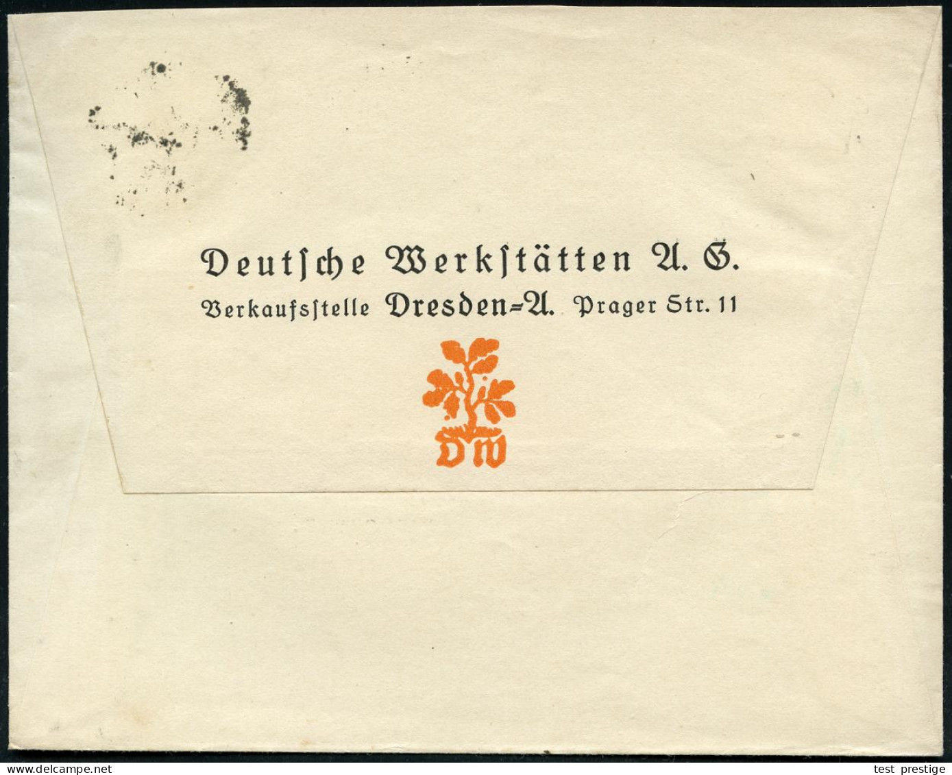 DRESDEN/ ALTST. 1922 (24.2.) 1K-Brücke Auf EF 2 Mk. Posthorn Mit Perfin: D. W. = D(eutesche) W(erkstätten) , Rs. Zweifar - Other