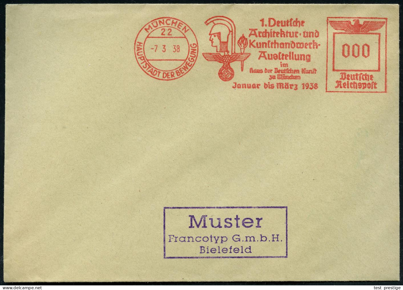 MÜNCHEN/ 22/ HDB/ 1.Deutsche/ Architektur-u./ Kunsthandwerk-/ Ausstellung/ Im/ Haus Der Deutschen Kunst..1938 1938 (7.3. - Autres & Non Classés