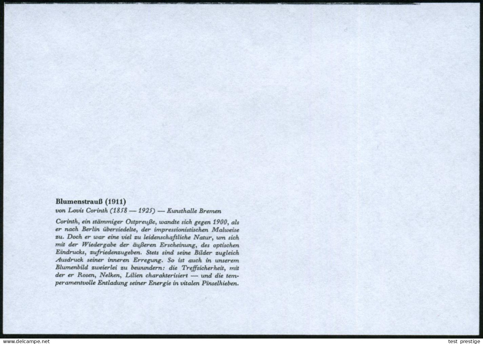 B.R.D. 1984 (21.4.) Schmuckblatt-Telegramm: Blumenstrauß Von Lovis  C O R I N T H (Nelken U. Gelbe Rosen Etc., Kunsthall - Autres & Non Classés