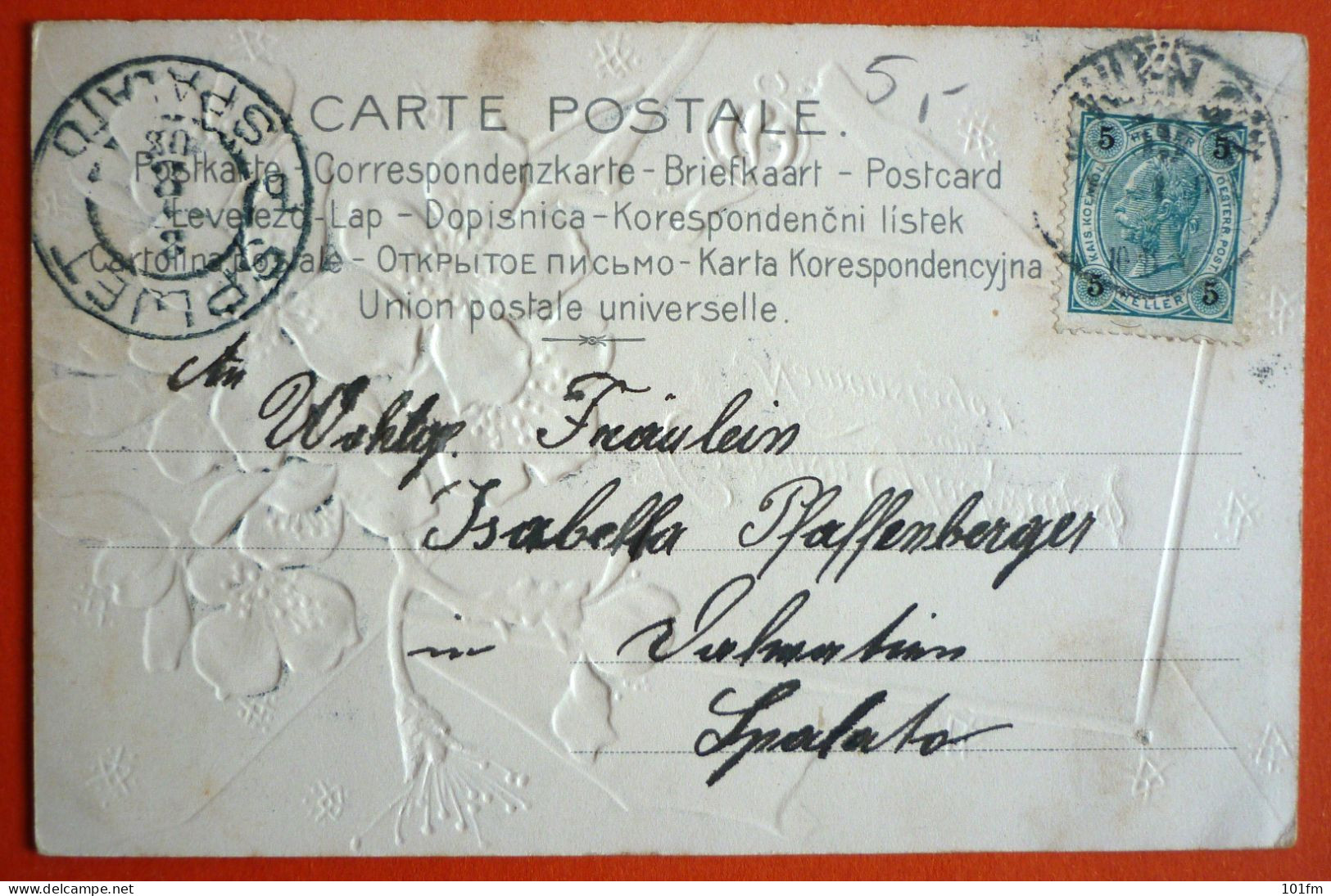 HERZLICHEN GLUCKWUNSCH ZUM NAMENSTAGE , USED 1908 - Autres & Non Classés