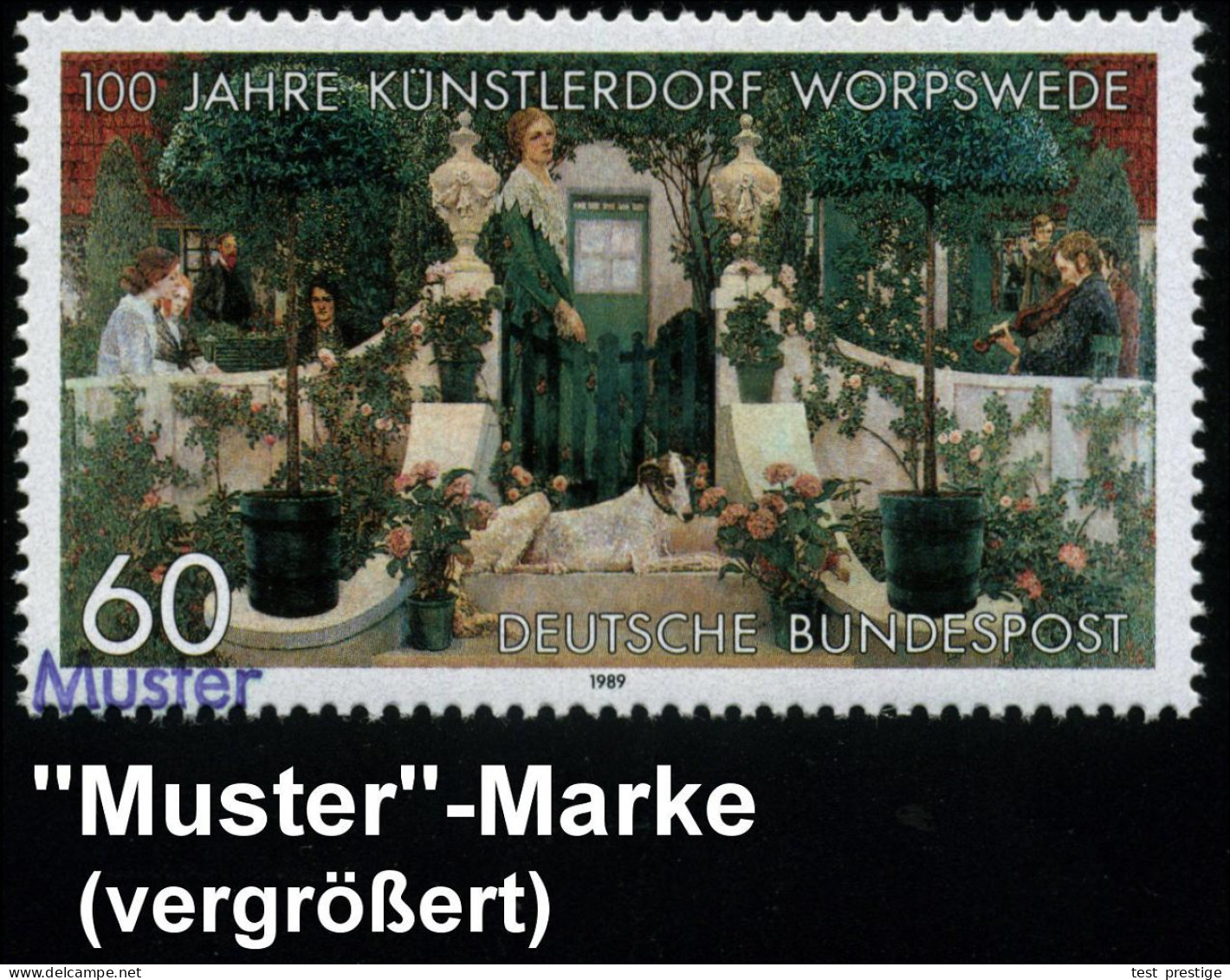 B.R.D. 1989 (Juli) 60 Pf. "100 Jahre Künstlerdorf Worpswede" = Gemälde "Der Sommerabend" V. Heinr. Vogeler Mit Amtl. Han - Andere & Zonder Classificatie