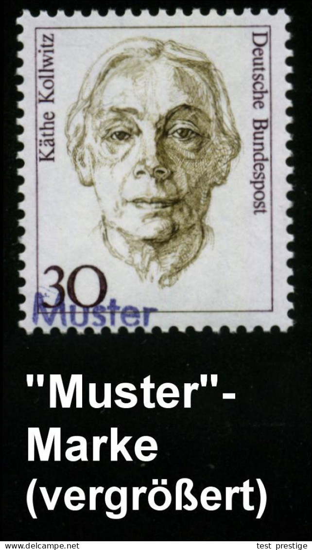 B.R.D. 1991 (Jan.) 30 Pf. Käthe Kollwitz (Dauerserie) Mit Amtl. Handstempel  "M U S T E R" , Postfr. + Amtl. Ankündigung - Andere & Zonder Classificatie