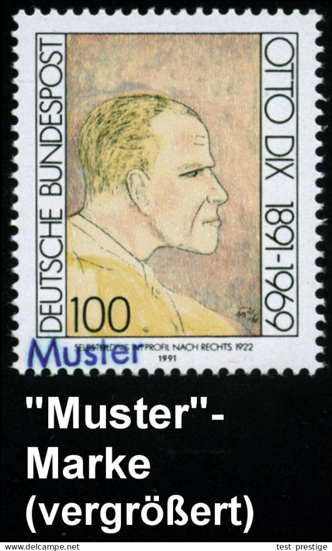 B.R.D. 1991 (Nov.) "100. Geburtstag Otto Dix" Kompl. Satz = 60 Pf. Tänzerin Anita Berber, 100 Pf. Autoportrait, Je Mit A - Autres & Non Classés