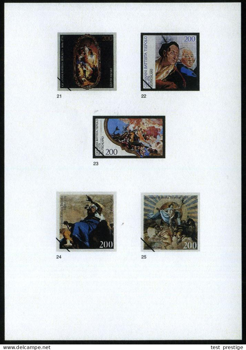 B.R.D. 1996 (Jan.) 200 Pf.  "300. Geburtstag G. B. Tiepolo", 25 Verschied. Color-Alternativ-Entwürfe D. Bundesdruckerei  - Sonstige & Ohne Zuordnung