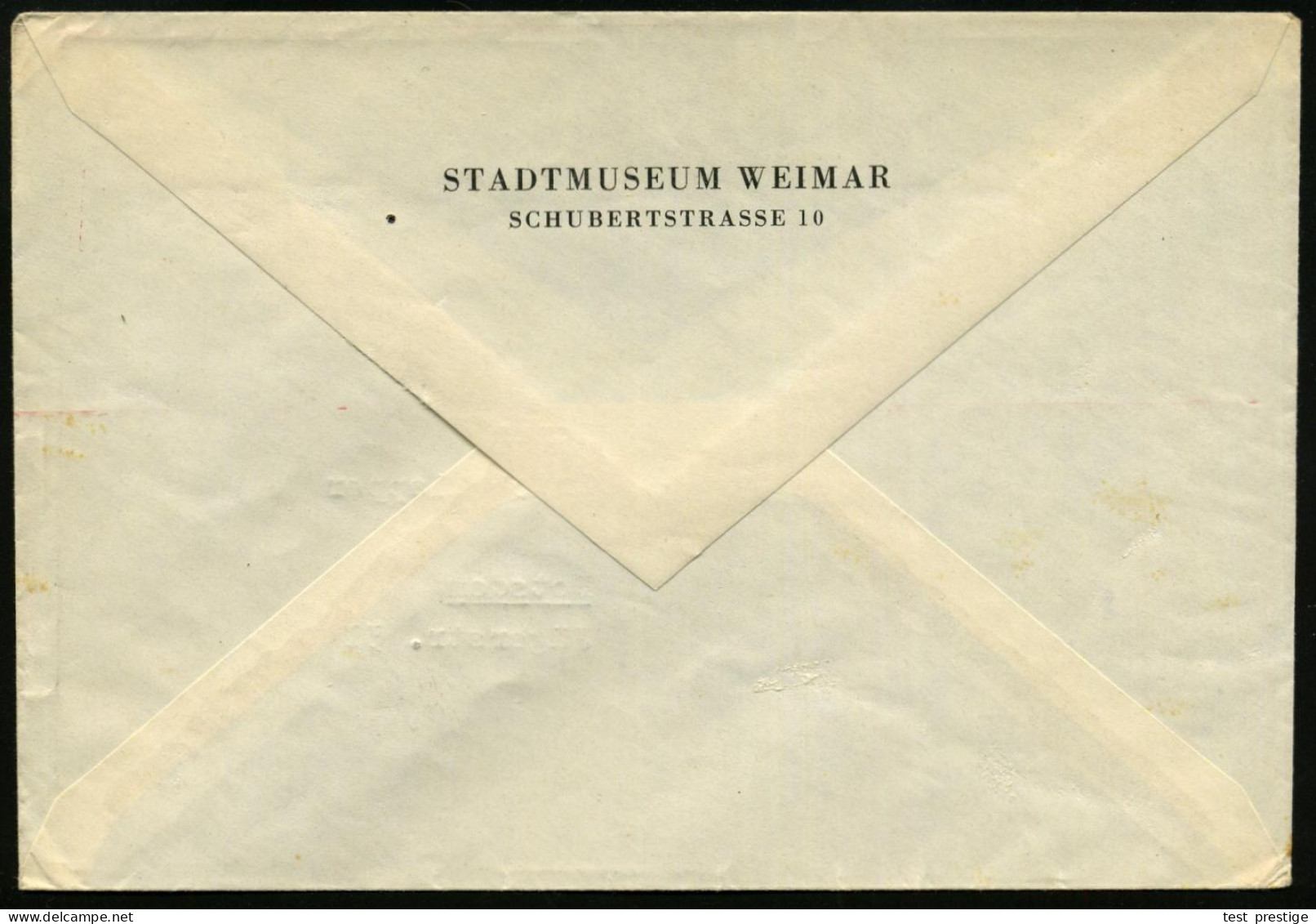(15) WEIMAR 1/ "Besucht/ Die Goethe-Stadt/ Weimar" 1954 (9.8.) AFS Mit PLGZ , Rs. Abs.-Vordr.: STADTMUSUM WEIMAR.., Fern - Escritores