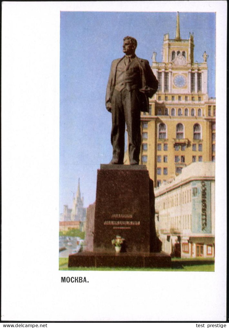 UdSSR 1967 3 Kop. Komsomolzen, Grün: Majakowski-Denkmal (Moskau) Ungebr. - FREMDSPRACHIGE DICHTER & LITERATUR - FOREIGN  - Escritores