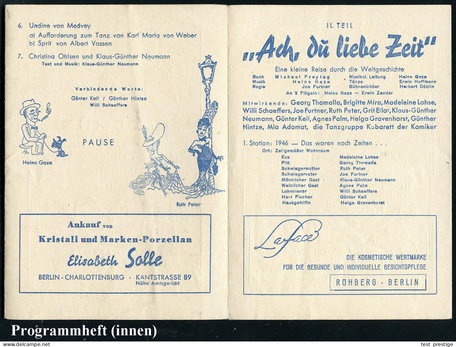 Berlin-Schöneberg 1947 (18.1.) Programm "Neue Scala" Am Nollendorfplatz "KABARETT DER KOMIKER", 8 Seiten Mit 9 Karrikatu - Teatro
