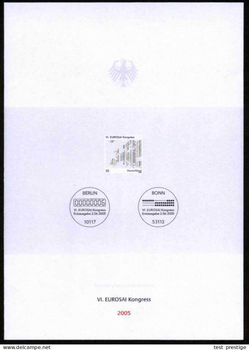 B.R.D. 2005 (Juni) 55 C. "VI. Kongreß Europ. Rechnungskontrollbehörde EUROSAI" In Bonn , U N G E Z.  Vorlageblock (statt - Otros