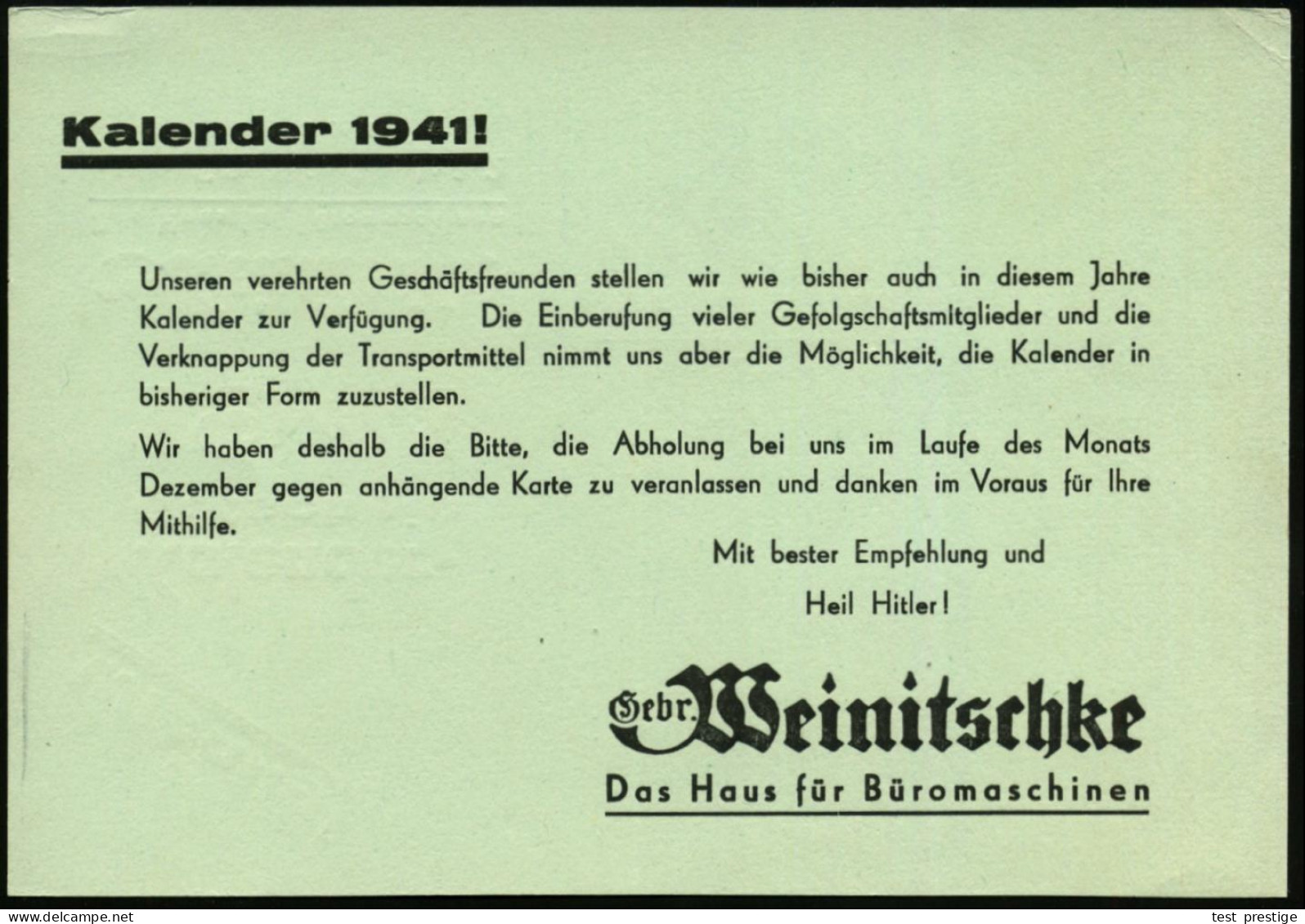 BERLIN C2/ Schreib-/ Rechen-/ Buchungsmaschinen/ Gebr.Weinitschke 1940 (23.12.) AFS Francotyp (Logo) Auf Reklame-Kt. Bet - Computers