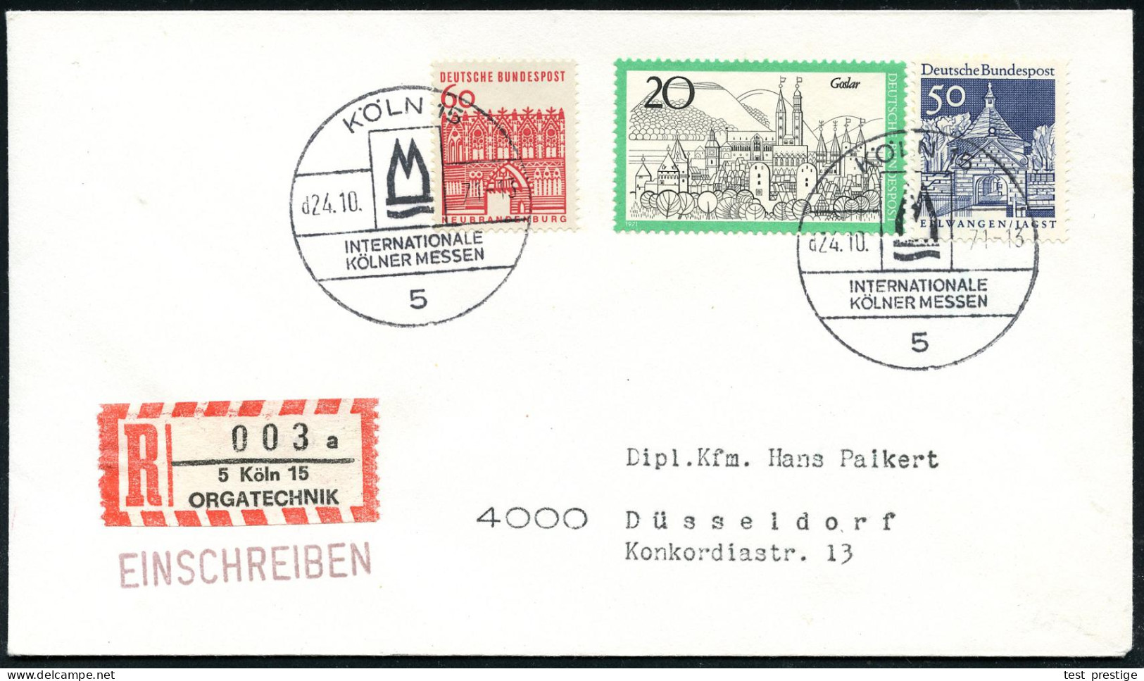 5 KÖLN 15/ INT./ KÖLNER MESSEN 1971 (Okt.) SSt + Sehr Seltener Sonder-RZ: 5 Köln 15/a/ O R A G A T E C H N I K (NEZ Nr.  - Computers