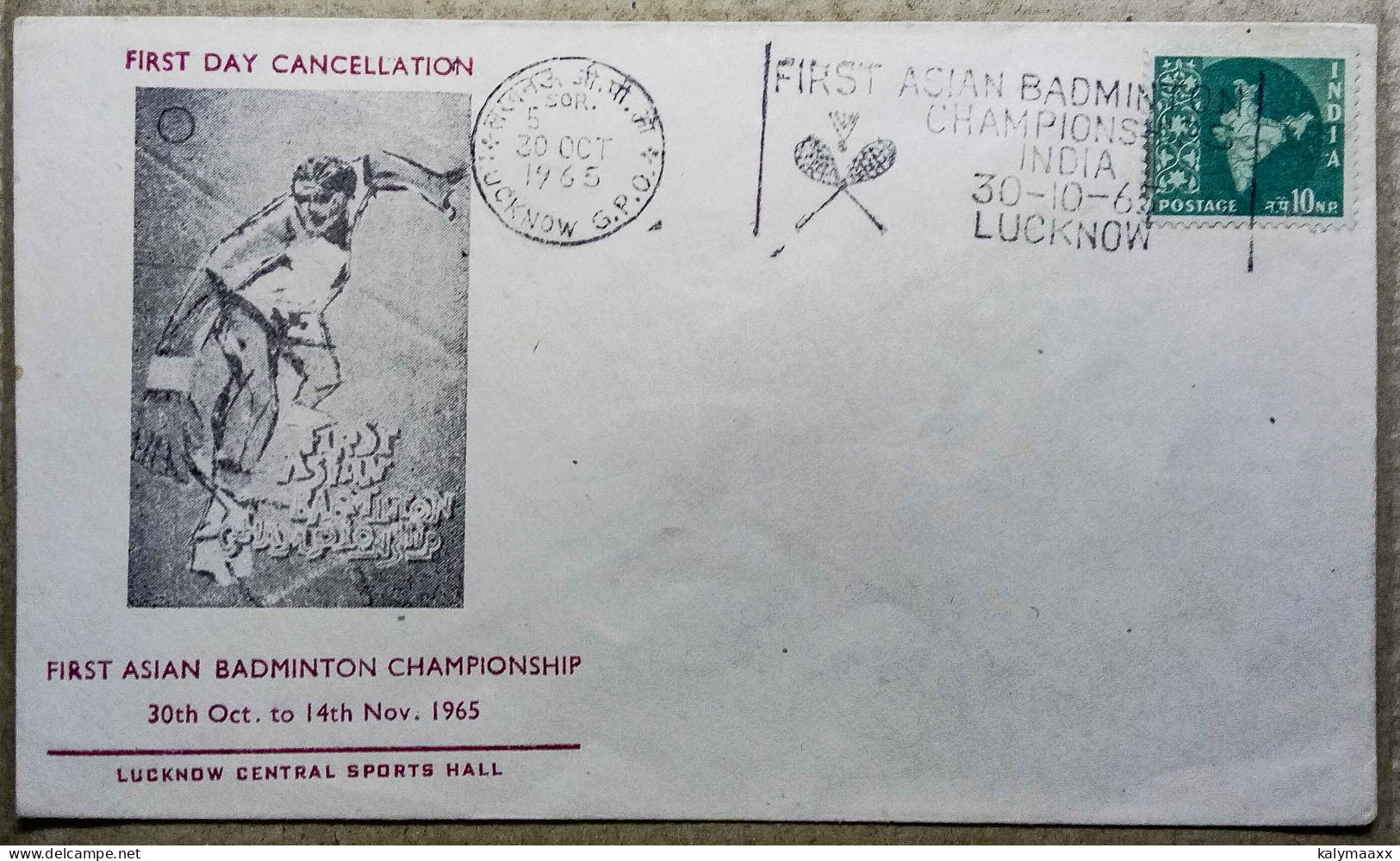 INDIA 1965 FIRST ASIAN BADMINTON CHAMPIONSHIP INDIA....SPECIAL COVER, LUCKNOW CANCELLATION - Badminton