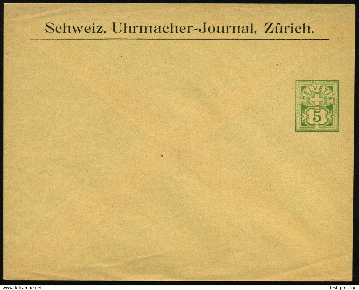 SCHWEIZ 1907 PU 5 C. Ziffer, Grün: Schweiz. Uhrmacher=Journal, Zürich , Ungebr. (Zu. PU 5) - UHR / ZEITMESSUNG - CLOCK / - Relojería